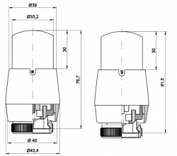 Termostatická hlavice GH M28x1,5 - grafit mezalíza