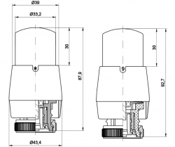 Termostatická hlavice GS pro ventily Danfoss RTD - bílá