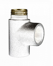 T-kus pro připojení topné tyče - šedá metalíza