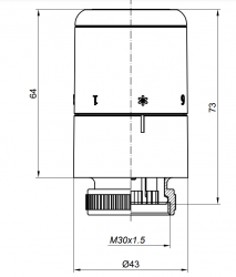 Termostatická hlavice Tukan - grafit metalíza