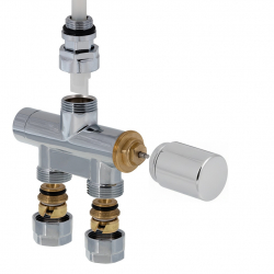 Designová ventilová sada 351 / 352 lesklý chrom s ruční hlavicí